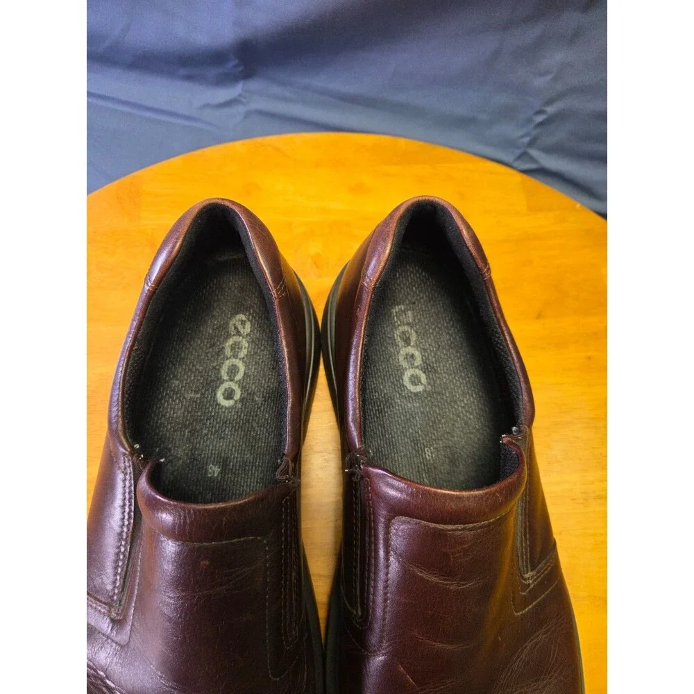ECCO Men's Brown Leather Slip-On Loafers, EUR Size 48 US 13.5-14